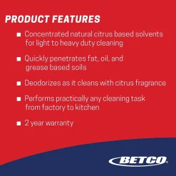 Fastdraw 10 Citrus Chisel Cleaner/Degreaser, Citrus Scent, 67.6 oz., 4/Carton (BET1674700)<Betco Outlet