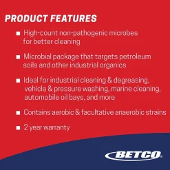 Probiotic Grease Solv Industrial Microbial Degreaser, Orange Scent, 1 gal Bottle, 4/Carton (BET26010400)<Betco New