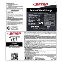 Simplicity Sanibet Multi-Range Sanitizer Disinfectant Deodorizer, 67.6 oz., 4/Carton (BET2374700)<Betco Online