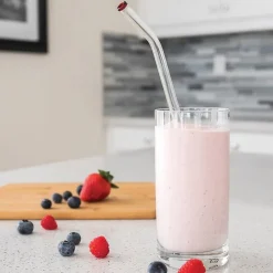 Better Houseware Extra-Wide Glass Straws with Cleaning Brush, 5 Pack, (309)