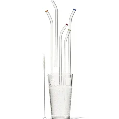 Better Houseware Extra-Wide Glass Straws with Cleaning Brush, 5 Pack, (309)