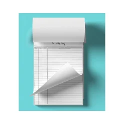 Notepads|Better Office Activity Log Notepad, 8.5" x 11", Ruled, White, 50 Sheets/Pad, 4 Pads/Pack (25837-4PK)