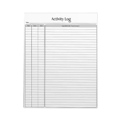 Notepads|Better Office Activity Log Notepad, 8.5" x 11", Project-Ruled, White/Black, 50 Sheets/Pad (25836)