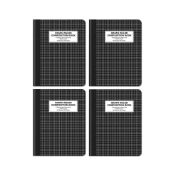 Composition Notebooks|Better Office Composition Notebooks, 7.5" x 9.75", Graph Ruled, 80 Sheets, Black, 4/Pack (25604-4PK)