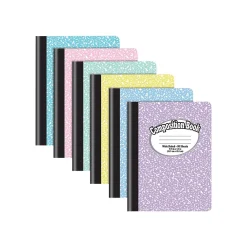 Composition Notebooks|Better Office Composition Notebooks, 7.5" x 9.75", Wide Ruled, 80 Sheets, 6/Pack (25266-6PK)
