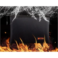 File Storage|Better Office Fabric Fireproof Document Bag, Black, 10