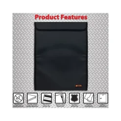 Fabric Fireproof Document Bag with Protective Flap, Black, 15" (24511)<Better Office Outlet