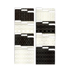 File Folders|Better Office Geometric Gold Foil Heavyweight File Folders, 1/3-Cut Tab, Letter Size, Assorted Colors, 24/Pack (80021-24PK)