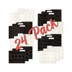 File Folders|Better Office Geometric Gold Foil Heavyweight File Folders, 1/3-Cut Tab, Letter Size, Assorted Colors, 24/Pack (80021-24PK)