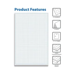 Notepads|Better Office Graph Pad, 11" x 17", Quad-Ruled, White, 25 Sheets/Pad (25600)