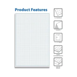 Notepads|Better Office Graph Pad, 11" x 17", Quad-Ruled, White, 50 Sheets/Pad (25603)