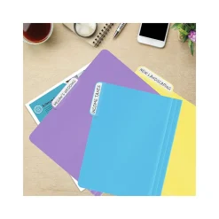 File Folders|Better Office Heavy-Duty File Folders, 1/3-Cut Tab, Letter Size, Polypropylene, Pastel Rainbow, 12/Pack (89023-12PK)