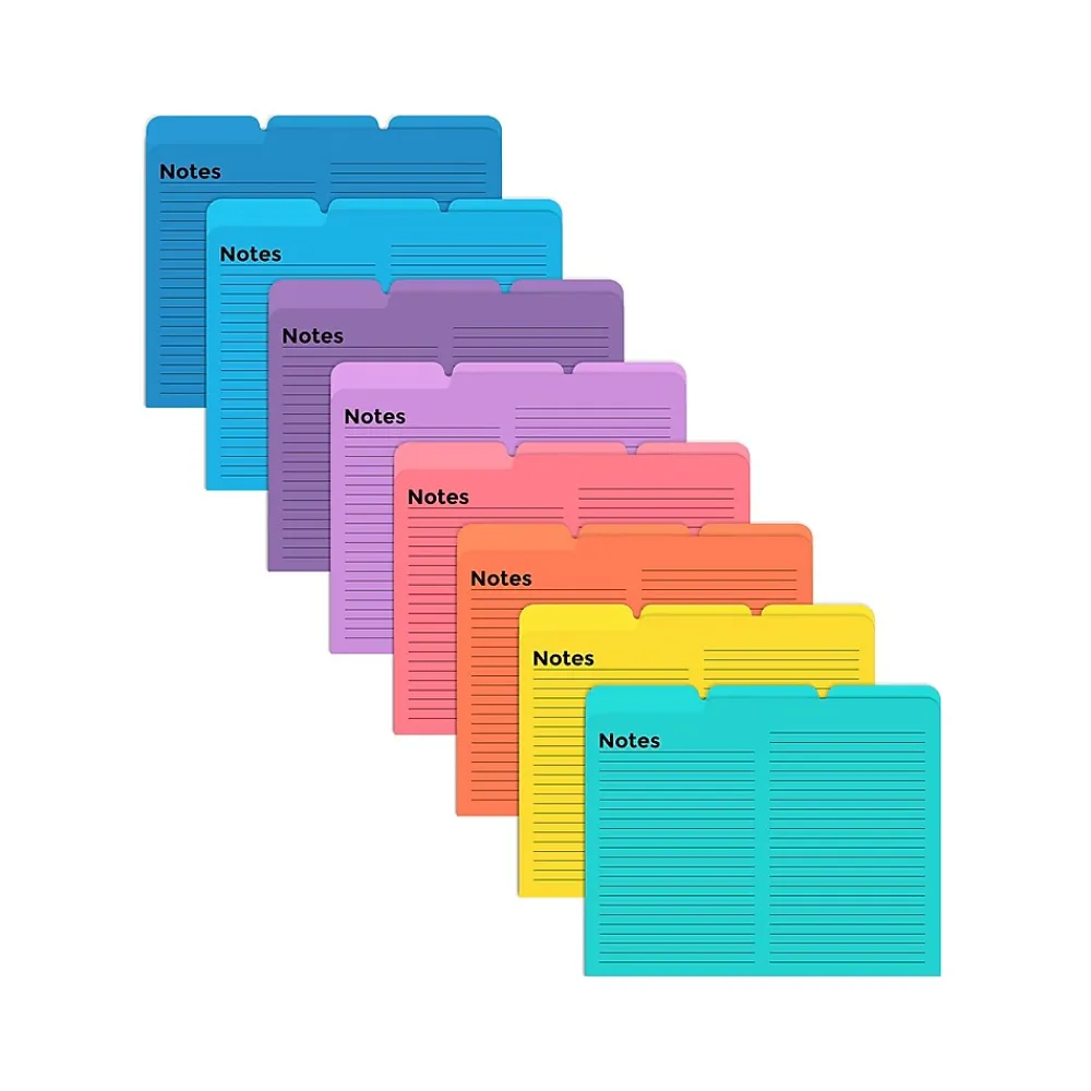 File Folders|Better Office Heavyweight File Folders, 1/3-Cut Tab, Letter Size, Assorted Colors, 24/Pack (89124-24PK)