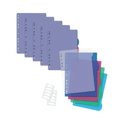 Dividers|Better Office Index Poly Dividers, #5, Assorted Colors, 12/Pack (63512-12PK)