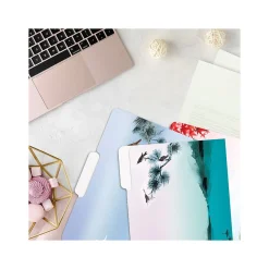 File Folders|Better Office Japanese Watercolor Heavyweight File Folders, 1/3-Cut Tab, Letter Size, Assorted Colors, 12/Pack (80016-12PK)