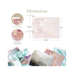 File Folders|Better Office Marbled Heavyweight File Folders, 1/3-Cut Tab, Letter Size, Assorted Colors, 12/Pack (80013-12PK)