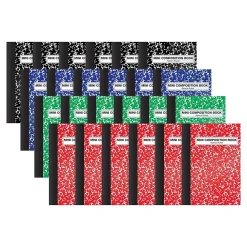 Composition Notebooks|Better Office Mini Composition Notebooks, 3.25" x 4.5", Narrow Ruled, 80 Sheets, Assorted Colors, 24/Pack (25524-24PK)