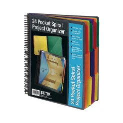 Pocket Folders|Better Office 24-Pocket Poly Project Folder, Multicolor (36900)