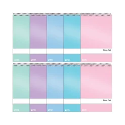 Notepads|Better Office Steno Pads, 6" x 9", Gregg-Ruled, Assorted Colors, 80 Sheets/Pad, 10 Pads/Pack (25810-10PK)