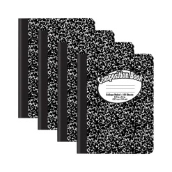 Composition Notebooks|Better Office 1-Subject Composition Notebooks, 7.5" x 9.75", College Ruled, 100 Sheets, Black, 12/Pack (25312-12PK)