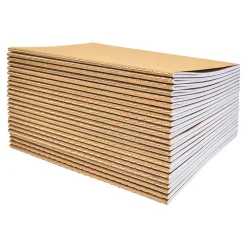 Notebooks|Better Office 1-Subject Customizable Notebook, 5.5" x 8.3", 30 Sheets, Kraft, /Pack (25022-24PK)