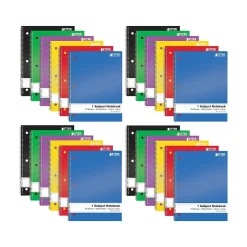 Subject Notebooks|Better Office 1-Subject Notebooks, 8" x 10.5", Wide Ruled, 70 Sheets, 24/Pack (25624-24PK)