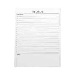 Notepads|Better Office To-Do List Notepad, 8.5" x 11", Project-Ruled, White/Black, 50 Sheets/Pad (25832)