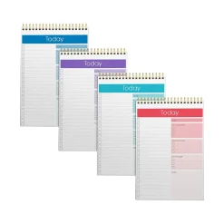 Notepads|Better Office To-Do List Notepads, 7" x 10", Project-Ruled, Assorted Colors, 52 Sheets/Pad, 4 Pads/Pack (25821-4PK)