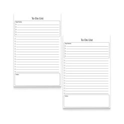 Notepads|Better Office To-Do List Notepad, 5.5" x 8.5", Ruled, White, 50 Sheets/Pad, 2 Pads/Pack (25834-2PK)