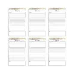 Notepads|Better Office To-Do List Notepad, 5.5" x 8.5", Ruled, White, 50 Sheets/Pad, 6 Pads/Pack (25825-6PK)