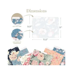 File Folders|Better Office Traditional Floral Heavyweight File Folders, 1/3-Cut Tab, Letter Size, Assorted Colors, 12/Pack (80010-12PK)