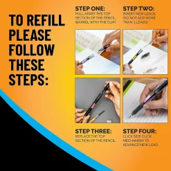 Pencils|BIC Break Resistant Mechanical Pencil Lead and Eraser Refills, 12/Pack (LMV7PR42-AST)