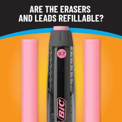 Pencils|BIC Break-Resistant Mechanical Pencils, 0.7mm, #2 Medium Lead, 4/Pack (MV7PRP4-BLK)