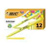 Highlighters|BIC Brite Liner Stick Highlighter, Chisel Tip, Yellow, Dozen (65550)