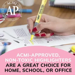 Highlighters|BIC Brite Liner Stick Highlighter with Grip, Chisel Tip, Assorted Pastel Colors, 6/Pack (GBLDP61-AST )