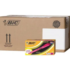 Highlighters|BIC Brite Liner Stick Highlighters, Chisel Tip, Fluorescent Pink, 216/Ct (BL11PNKCT)