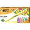 Highlighters|BIC Brite Liner Stick Highlighters, Chisel Tip, Assorted Colors, Dozen (BL11-AST)