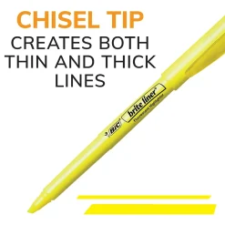 Highlighters|BIC Brite Liner Stick Highlighter, Chisel Tip, Blue, 12/Pack (65552/BL11BE)