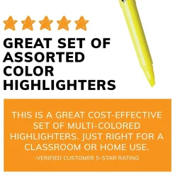 Highlighters|BIC Brite Liner Stick Highlighter, Chisel Tip, Assorted, 24/Pack (BL241AST)