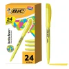 Highlighters|BIC Brite Liner Stick Highlighter, Chisel Tip, Yellow, 24/Pack (BL241YEL)