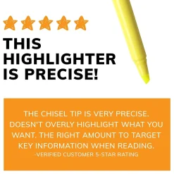 Highlighters|BIC Brite Liner Stick Highlighter, Chisel Tip, Yellow, 24/Pack (BL241YEL)