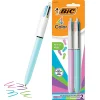 Pens|BIC 4-Color Ballpoint Retractable Pen, Medium Point, Assorted Ink, 2/Pk (AMP21AST)