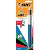 Pens|BIC 4-Color Retractable Ballpoint Pen, Medium Point, Multicolor Ink (24623/MM11)