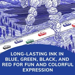 Pens|BIC 4-Color Retractable Ballpoint Pen, Medium Point, 1.0mm, Multicolor, Dozen (MM11-AST)