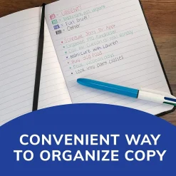 Pens|BIC 4-Color Retractable Ballpoint Pens, Medium Point, 1.4mm, Assorted Ink, 3/Pack (14540)