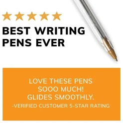 Pens|BIC Cristal Ballpoint Pens, Medium Point, Blue Ink, Dozen (10126/MS11BL)