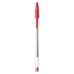 Pens|BIC Cristal Ballpoint Pens, Medium Point, Red Ink, Dozen (10128/MS11RD)