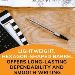 Pens|BIC Cristal Ballpoint Pen, Medium Point, Black Ink, 10/Pack (068271)