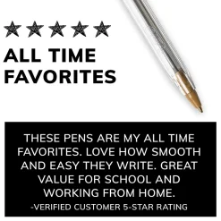 Pens|BIC Cristal Ballpoint Pen, Medium Point, Black Ink, 10/Pack (068271)