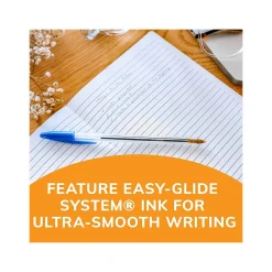 Pens|BIC Cristal Xtra Smooth Ballpoint Pen, Medium Point, Blue Ink, 24/Box, 6 Boxes/Pack (MS144E-BLU)